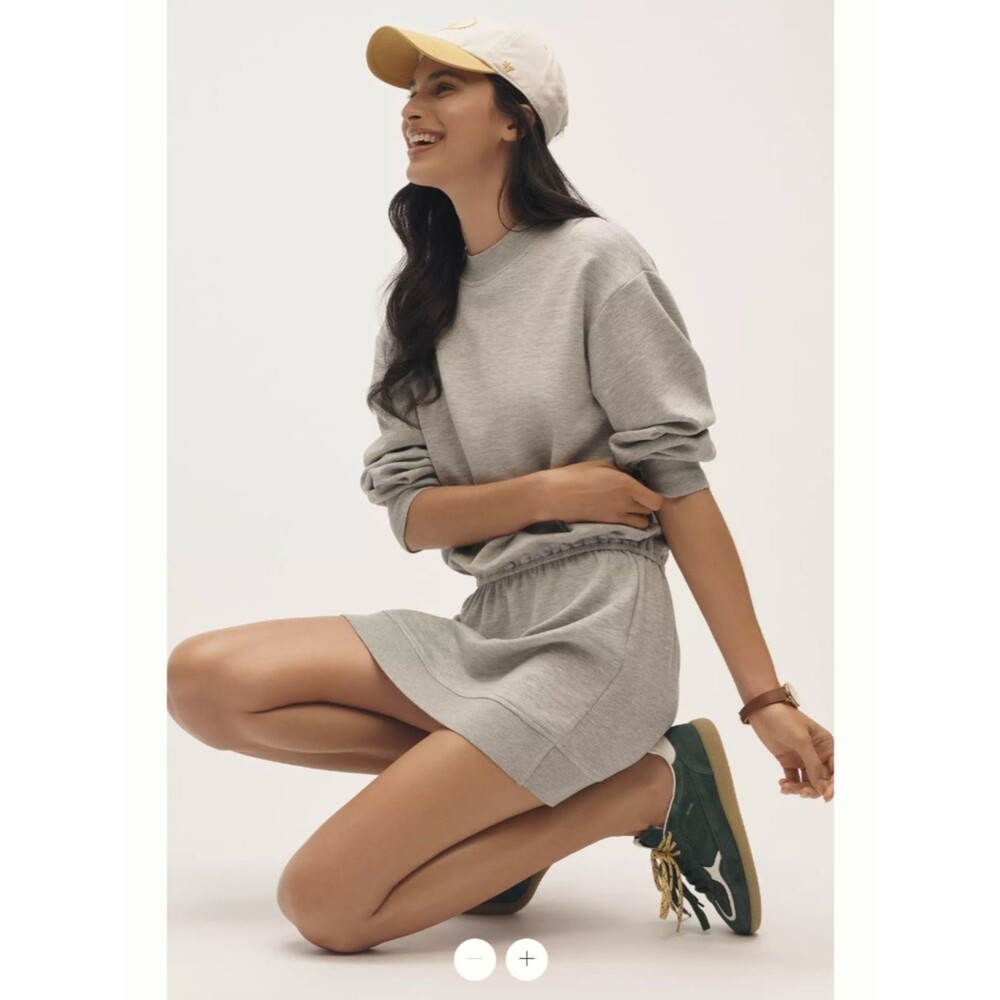 Gray Casual Sweatshirt Mini Dress - Women's